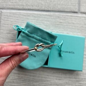 Tiffany and Co Sterling Silver and 18k Gold Love Knot Bracelet/Bangle
